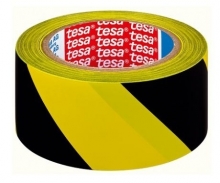 Páska lepicí tesa 50 mm x 33 m, výstražná, žlutá/černá