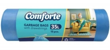 Pytel na odpad Comforte 35 l, 13 mic, zatahov., 15 ks, modrý