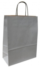 Taška papírová 32 x 14 x 42 cm, kroucené ucho, stříbrná
