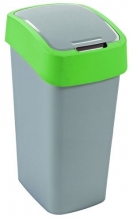 Koš odpadkový Flipbin, 45 l, stříbrný/zelený