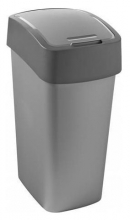 Koš odpadkový Flipbin, 45 l, stříbrný/černý