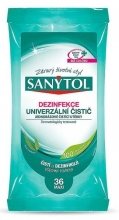 Utěrky čisticí Sanytol, dezinfekční, balení 2x24 ks