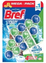 Závěs na WC Bref Power Aktiv, kuličky, 3 x 50 g, Pine