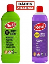 Krém čisticí Real, 600 g, Zelený čaj & Aloe, 4 ks - Akce