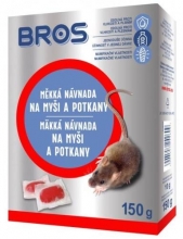 Návnada na myši, krysy a potkany Bros, měkká, 150 g