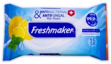 Ubrousky vlhčené Freshmaker, antibakteriální, 15 ks