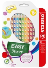 Pastelky trojhranné Stabilo Easy colors pro leváky, 12 ks