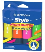 Zvýrazňovač Centropen Style 6252 Fluo, sada 4 barvy