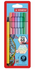 Popisovač Stabilo Pen 68, 1 mm, 8 pastelových barev