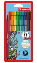 Popisovač Stabilo Pen 68, 1 mm, 10 barev