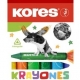 Voskovky trojhranné Kores Krayones., 12 ks