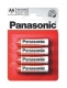 Baterie zinko-uhlíková Panasonic R6R Red Zinc, 4 ks