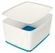 Box úložný s víkem Leitz MyBox, velikost L, bílý/modrý