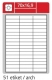 Etikety snímatelné 70 x 16,9 mm, bílé, 100 listů