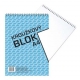 Blok BOBO A4, čistý, kroužkový, horní spirála, 50 listů