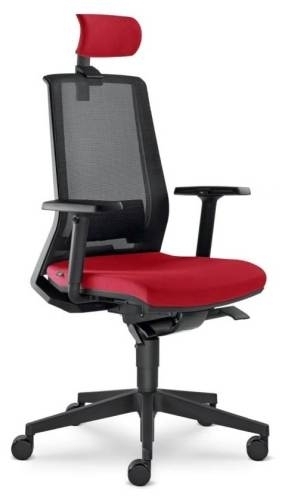 Židle kancelářská Look 270-AT, hlavová opěrka, červená