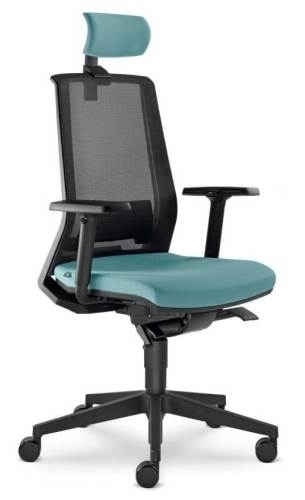 Židle kancelářská Look 270-AT, hlavová opěrka, modrá