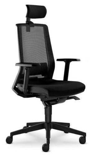 Židle kancelářská Look 270-AT, hlavová opěrka, černá