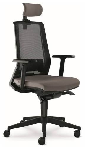 Židle kancelářská Look 270-AT, hlavová opěrka, šedá