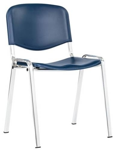 Židle konferenční Taurus PC ISO, chromovaný rám, modrá