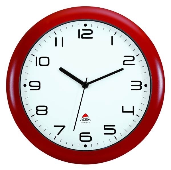 ALBA Nástěnné hodiny Hornew, 30 cm, červené