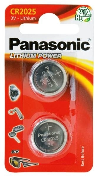 Baterie mincovní Panasonic CR-2025, 2 ks