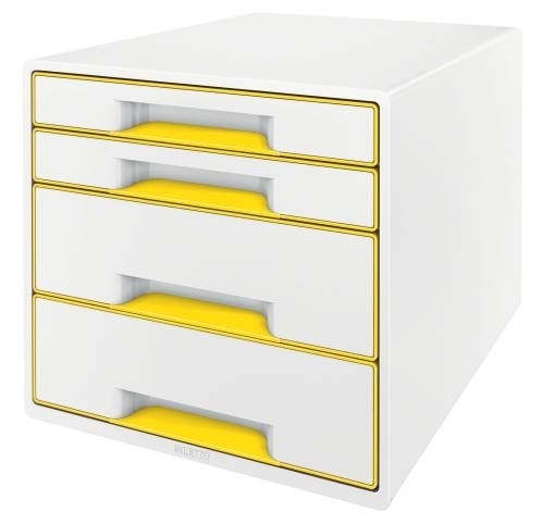 Box zásuvkový Leitz WOW CUBE, 4 zásuvky, žlutý 521032016