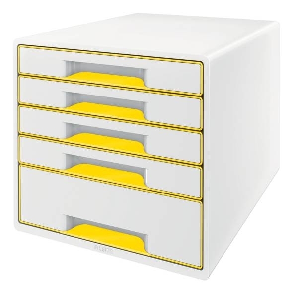 Box zásuvkový Leitz WOW, 5 zásuvek, žlutý 52142016