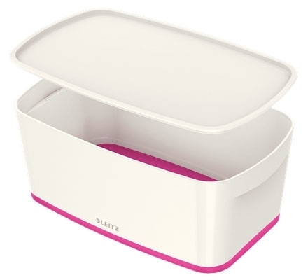 Úložný box s víkem Leitz MyBox, velikost S, bílý/růžový 52291023
