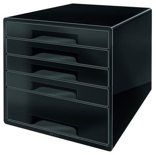 Zásuvkový box Leitz WOW, černý, 5 zásuvek 52531095