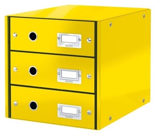 Zásuvkový box Leitz Click & Store - 3 zásuvky, žlutá