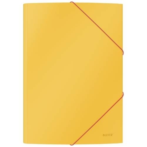Leitz kartonová deska Leitz Cosy A4, tříklopá s gumičkou, žlutá 30020019