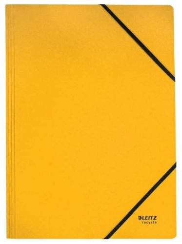 Leitz Recycle A4, kartonové desky s gumičkou, ekologické, žluté