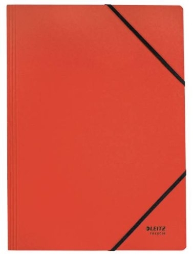 Leitz Recycle A4, kartonové desky s gumičkou, ekologické, červené