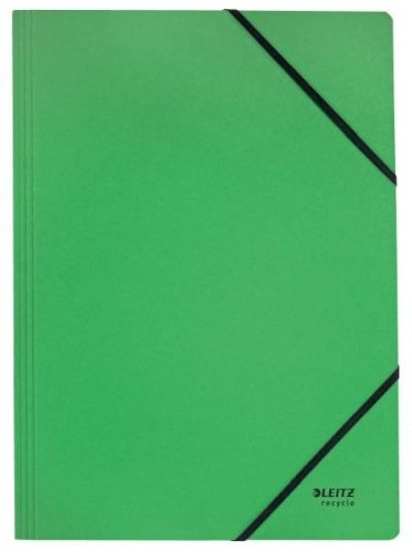 Leitz Recycle A4, kartonové desky s gumičkou, ekologické, zelené