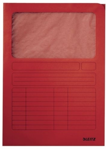 Leitz A4 desky s okénkem červené karton