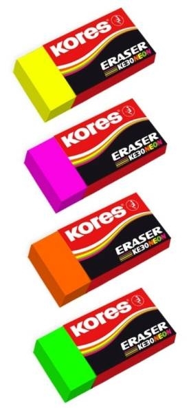 Pryž Kores KE30 Neon 40 x 21 x 10 mm, mix barev