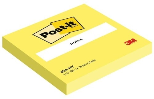 Bloček Post-it 654NY, žlutý (100 lístků)