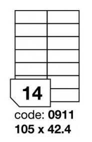 Etikety univerzální 105 x 42,4 mm, matné, bílé, 100 listů