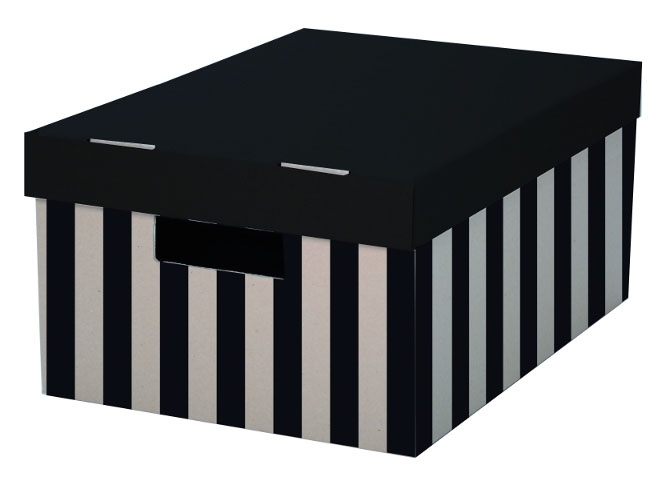 Krabice s víkem 28x37x18, černá (balení 2 ks)