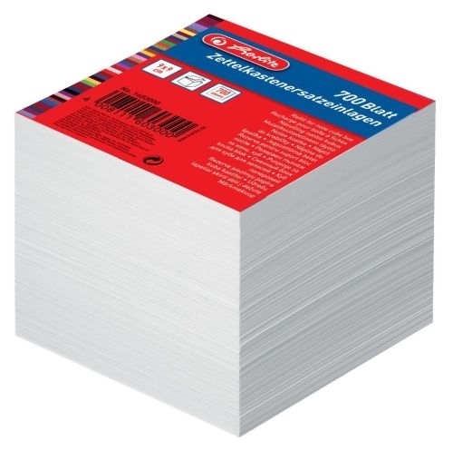 Špalíček papírový 9x9x9 cm, nelepený, bílý, 700 lístků