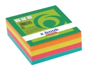 Špalíček papírový 8x8x3 cm, lepený, mix barev, 230 lístků