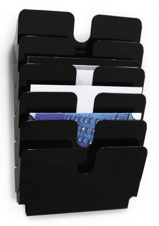 Durable držáky na prospekty Flexiplus 6/A4 černý na šířku