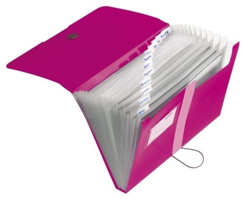 Spisové desky Herlitz easy orga A4 s 12dílným organizérem, růžové