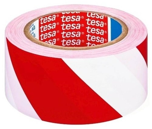 TESA páska výstražná 50 mm x 33 m červený-bilý samolepicí