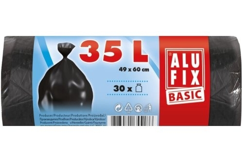 Pytel na odpad Alufix Basic 35 l, 8 mic, černý, 30 ks