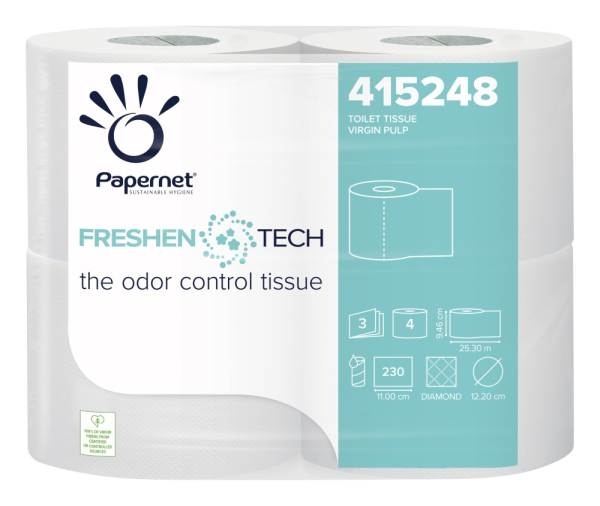 Papír toaletní Papernet FreshenTech, třívrstvý, 25,3 m, 4 ks