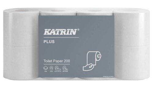 Papír toaletní Katrin Plus, dvouvrstvý, celulóza, bílý, 8 ks