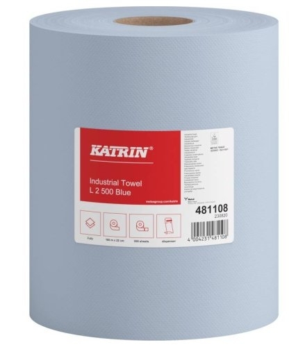 Průmyslová role papírová KATRIN CLASSIC L 2, laminovaná, modrá, 481108