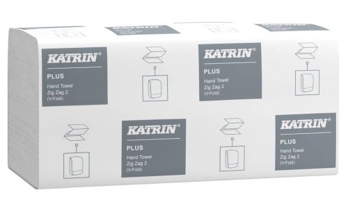 Papírové ručníky skládané Katrin Plus Z-Z 65968, 2vrstvé, bílé, 3 000 ks